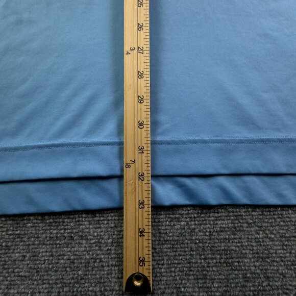 Footjoy FJ Polo Men Large Shirt Short Sleeve Solid Blue Blank Stretch Golfing - Picture 3 of 16